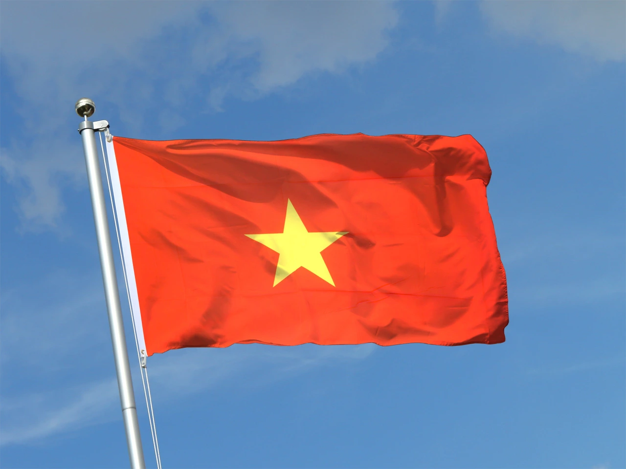 Vietnam flag at the border on the Mui Ne visa run